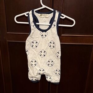 Nautical-Themed Kids Bodysuit in Navy and White